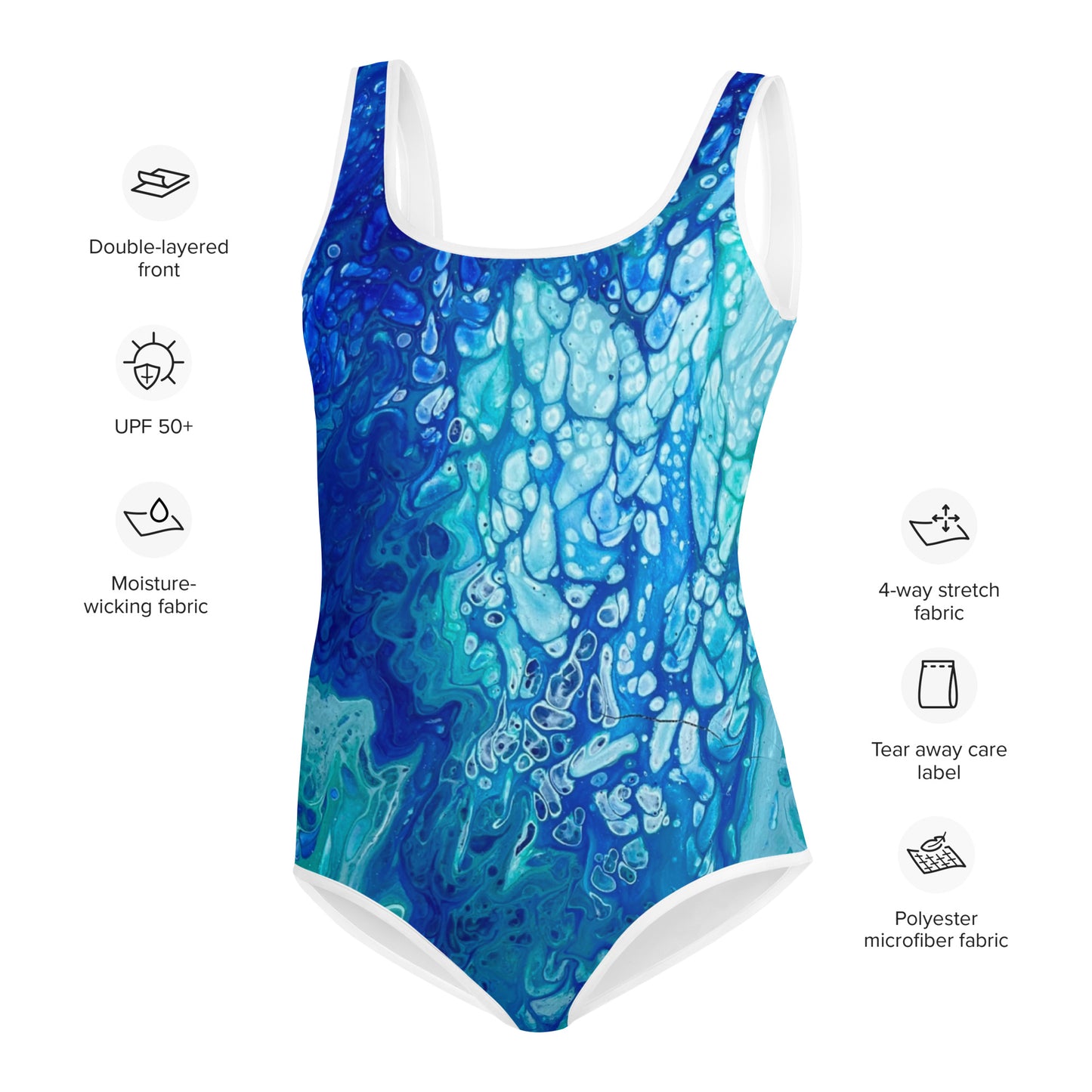 Ocean Print Youth Swimsuit