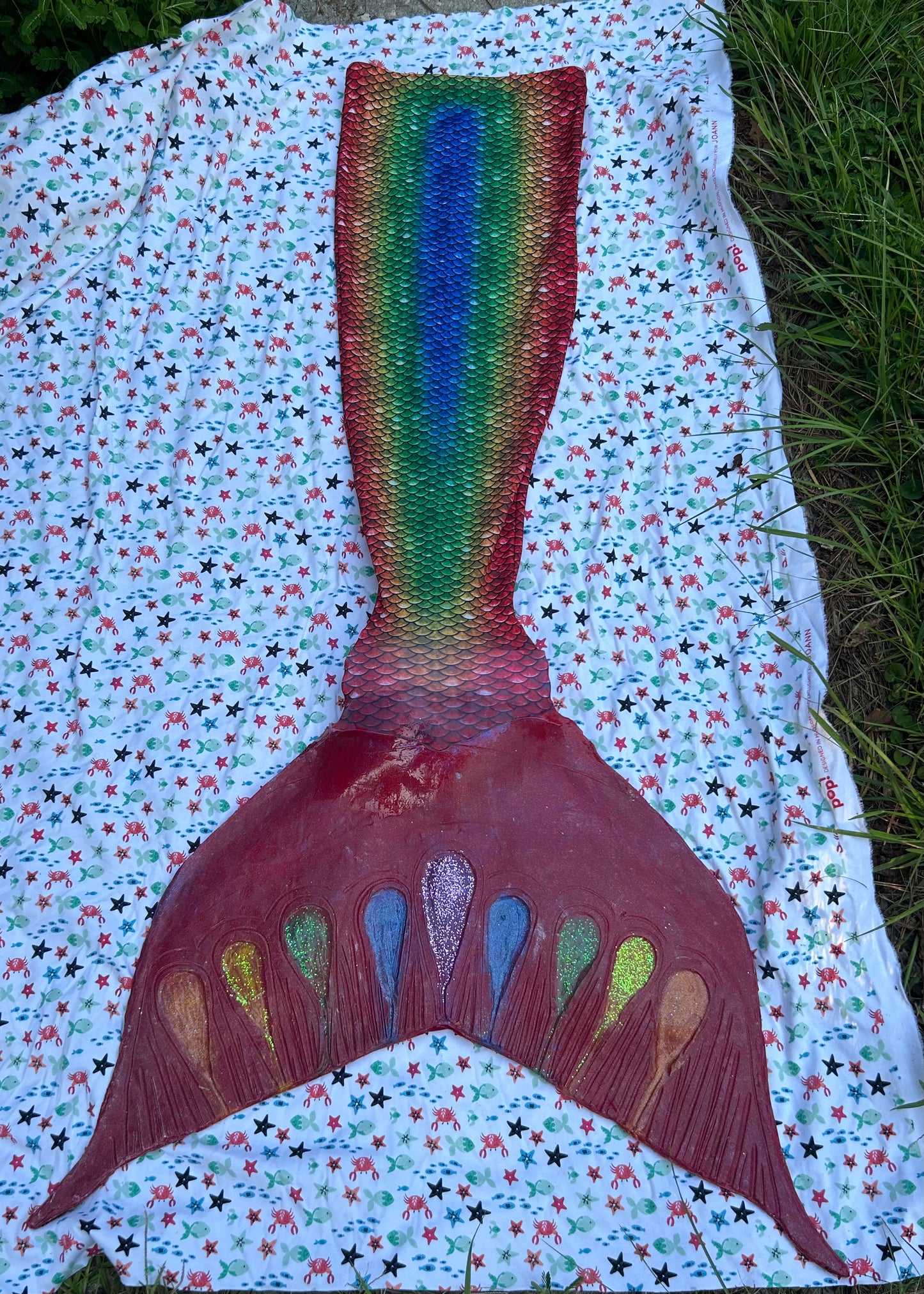 Rainbow Mermaid Tail hybrid tail ready to ship!