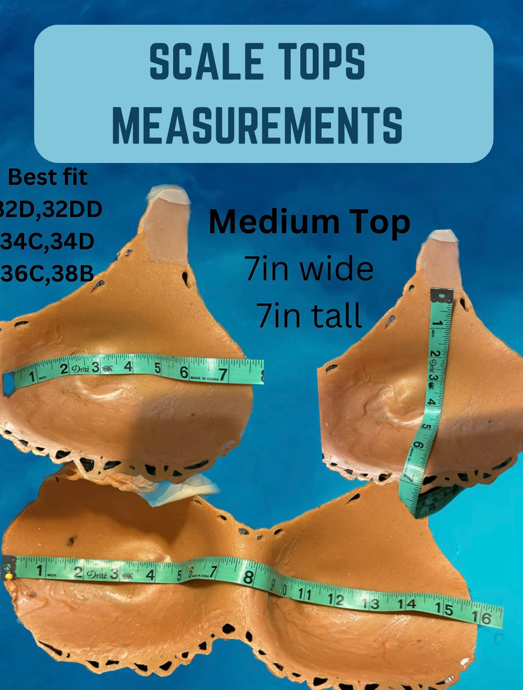 Silicone Bra Top for Mermaids (Cup Size D-E)