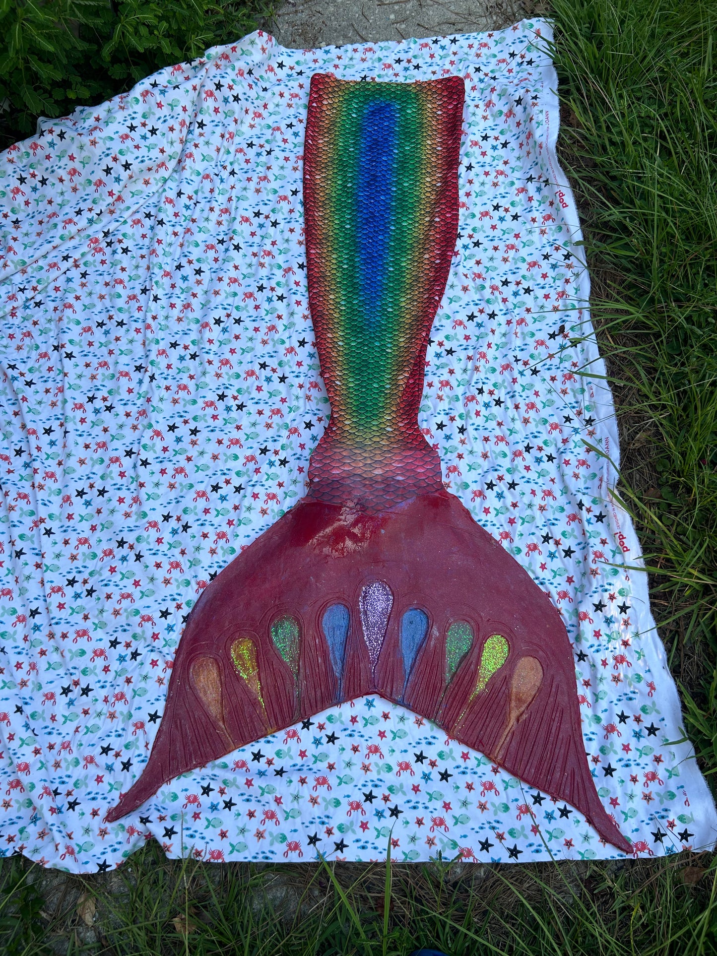 Rainbow Mermaid Tail hybrid tail ready to ship!