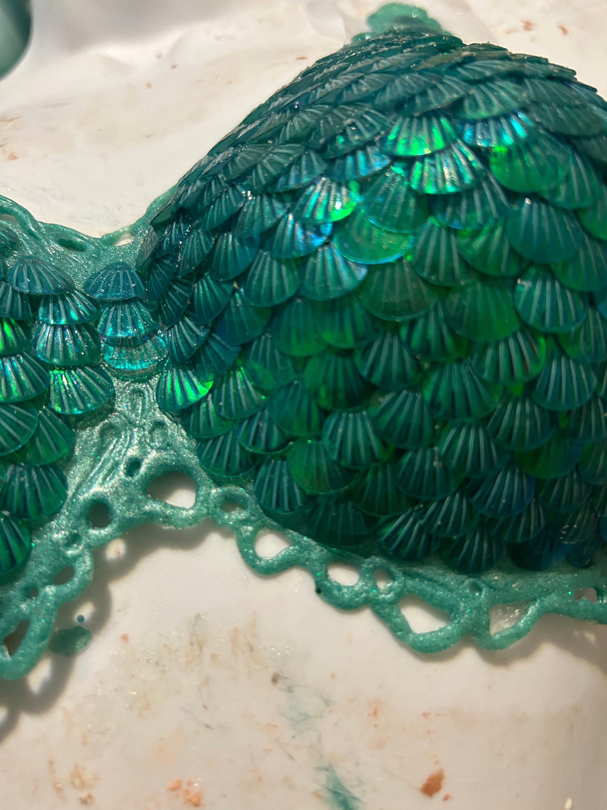 Custom Sculpted scaled silicone mermaid top – Haley Mermaid LLC