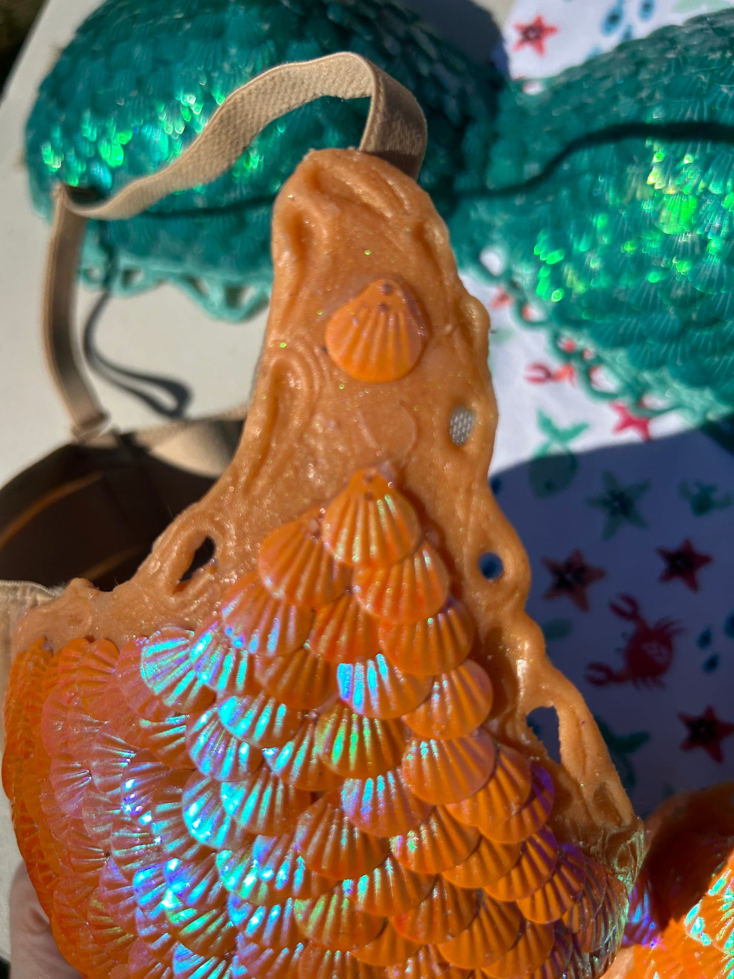 Custom Sculpted H2O style silicone mermaid top