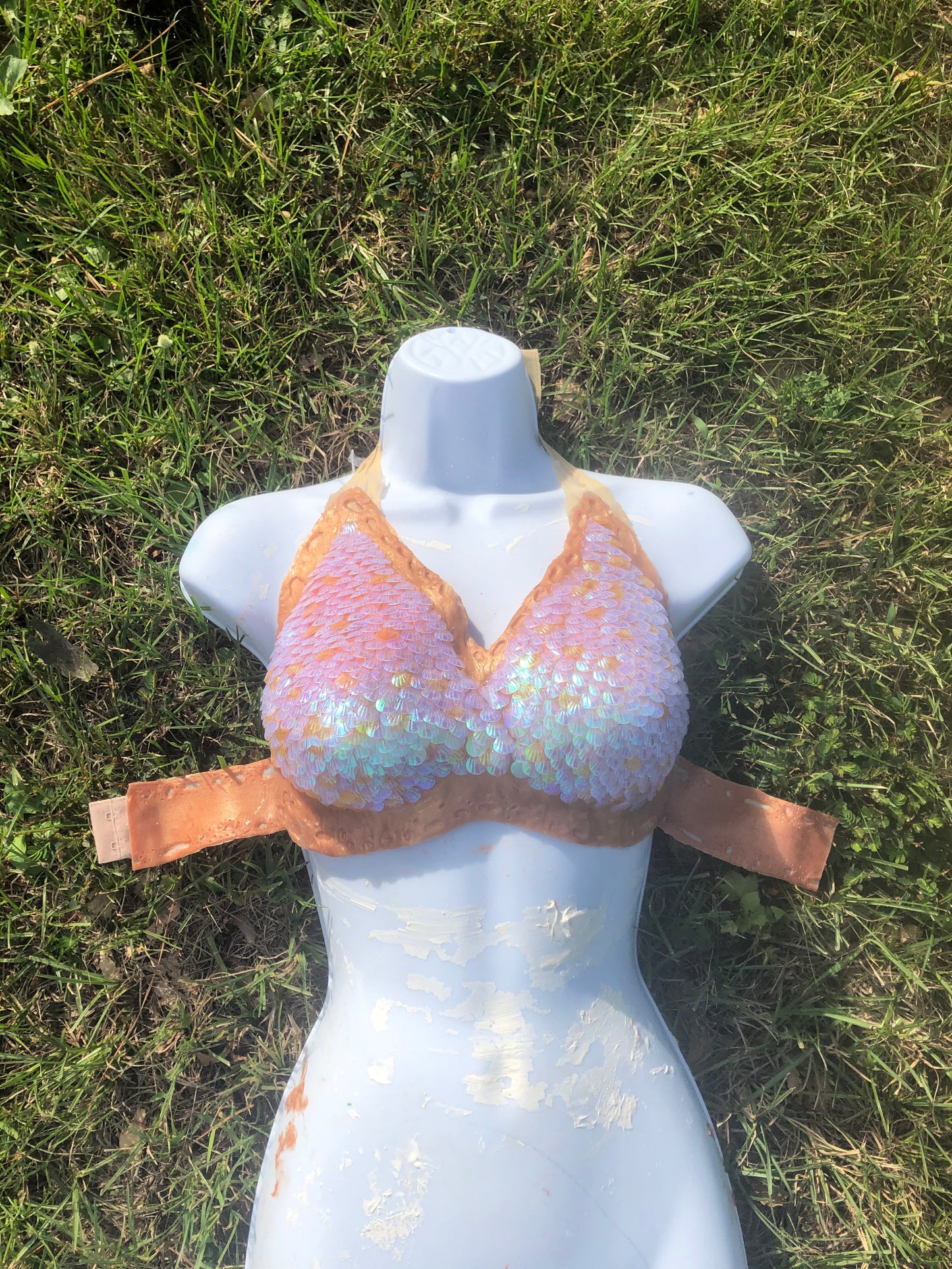 Custom Sculpted scaled silicone mermaid top